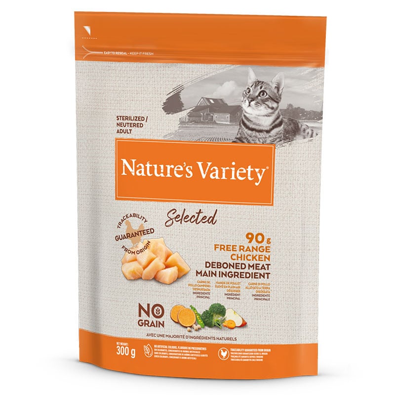 NATURE'S VARIETY - Alimento Gato Esterilizado No Grain Frango Campo 0,3Kg