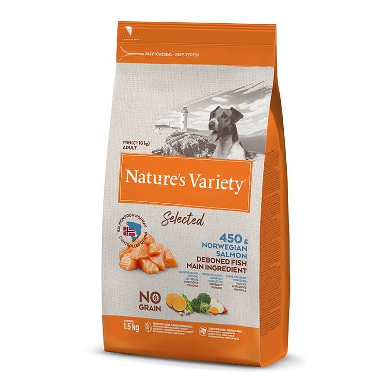 NATURE'S VARIETY - Alimento Cão Mini Adulto No Grain Salmão Nórdico 1,5Kg