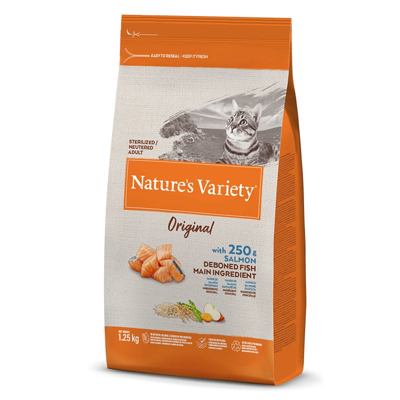 NATURE'S VARIETY - Alimento Gato Esterilizado Salmão 1,25Kg