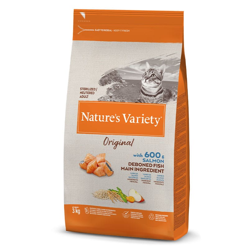 NATURE'S VARIETY - Alimento Gato Esterilizado Salmão 3Kg