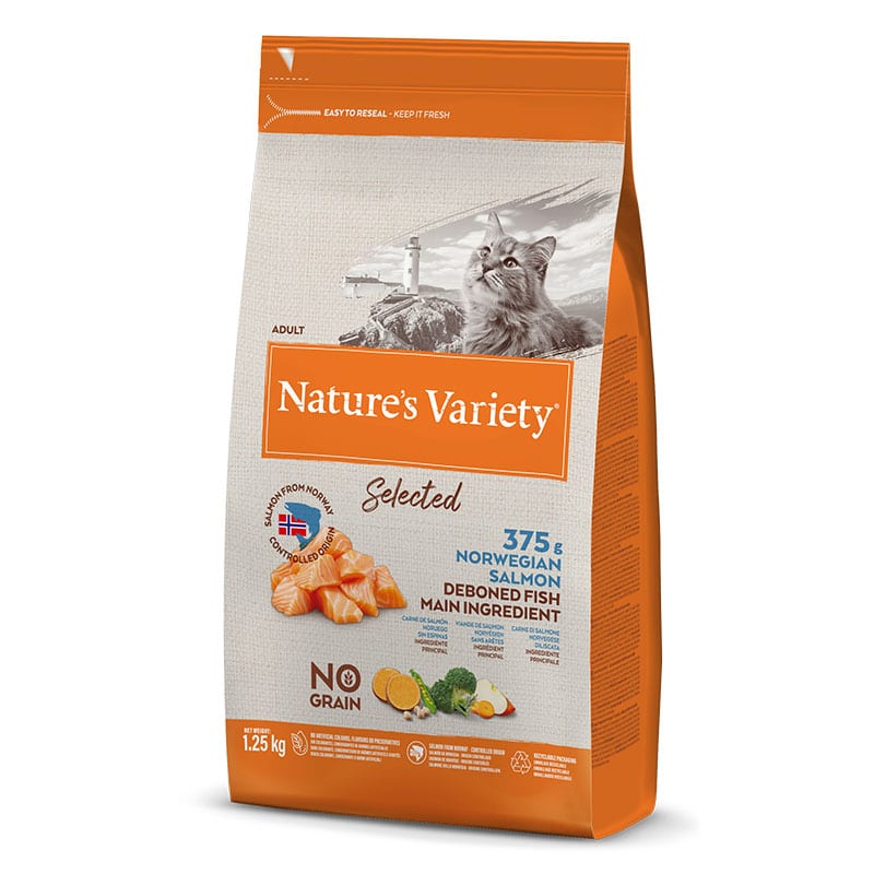 NATURE'S VARIETY - Alimento Gato No Grain Salmão 1,25Kg