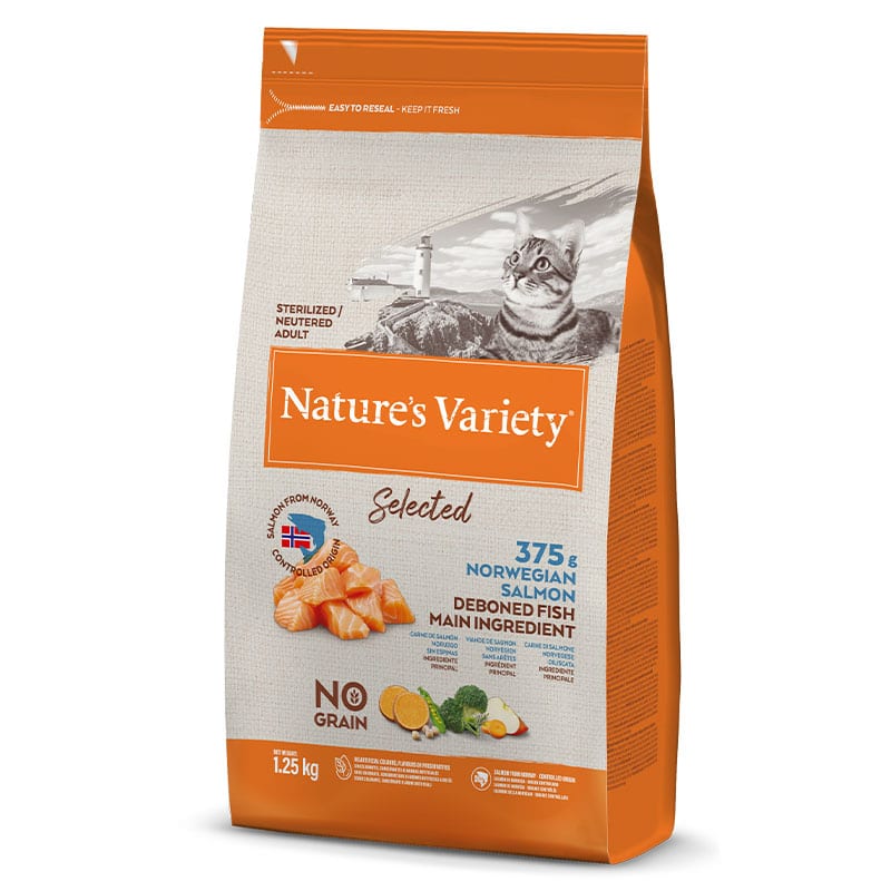 NATURE'S VARIETY - Alimento Gato Esterilizado No Grain Salmão 1,25Kg