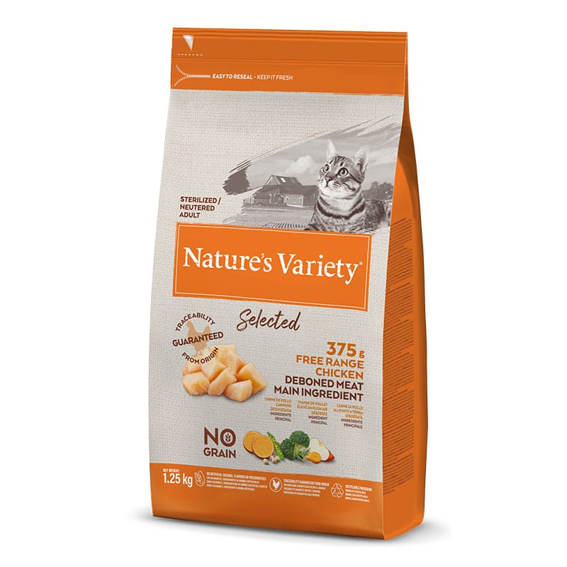 NATURE'S VARIETY - Alimento Gato Esterilizado No Grain Frango Campo 1,25Kg