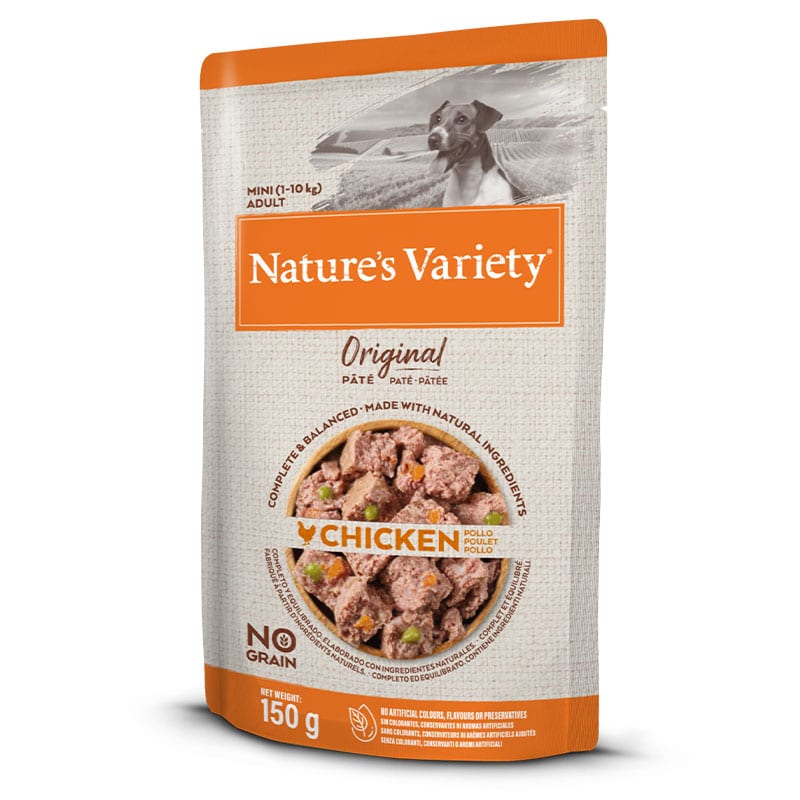 NATURE'S VARIETY - Alimento Húmido Gato Mini No Grain Frango 8X150Gr