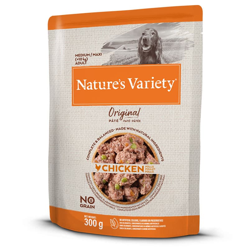 NATURE'S VARIETY - Alimento Húmido Gato Médio No Grain Frango 8X300Gr