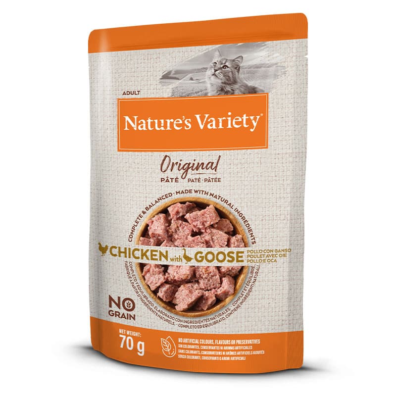 NATURE'S VARIETY - Alimento Húmido Gato No Grain Frango/Ganso 12X70Gr