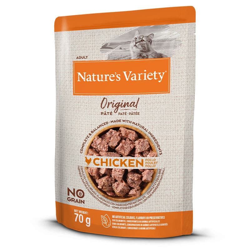 NATURE'S VARIETY - Alimento Húmido Gato No Grain Frango 12X70Gr