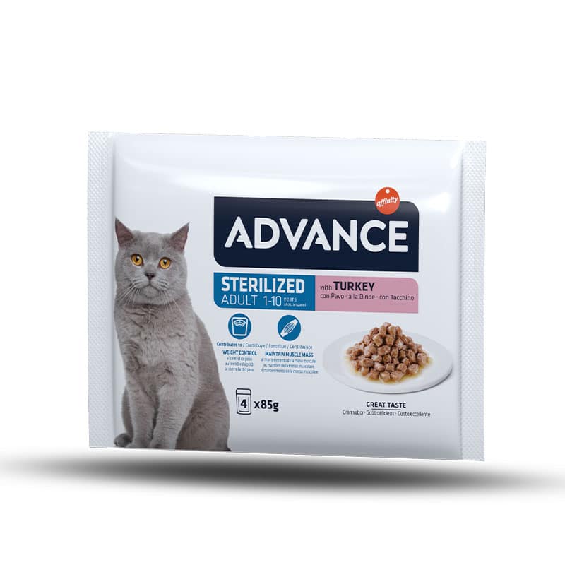 ADVANCE - Alimento Húmido Gato Adulto Esterilizado Peru 4X85Gr