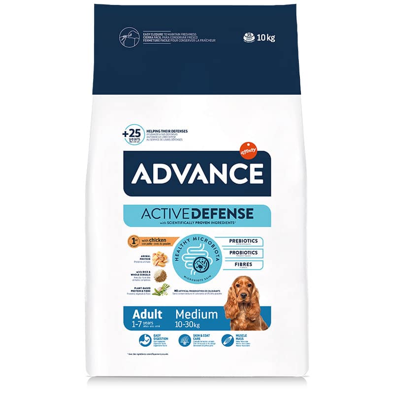 ADVANCE - Alimento Cão Médio Adulto Frango/Arroz 10Kg