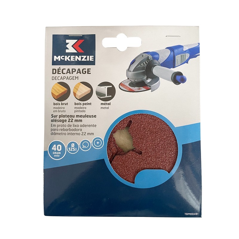MCKENZIE - Disco Abrasivo Rebarbadora D125G40 3UN