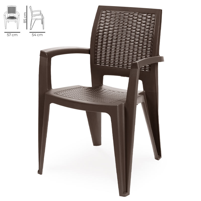 JOLUCE - Cadeira Caribe Rattan Castanho