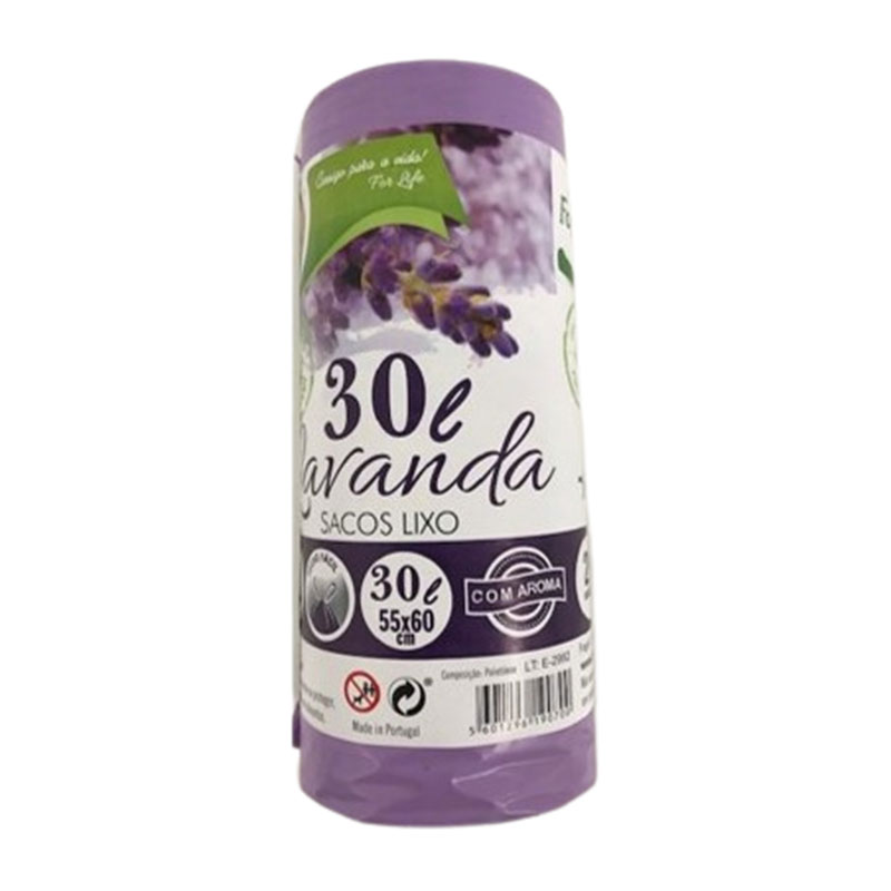FAPIL - Saco Lixo Fecho Fácil Perfumado Lavanda 30L 20UN