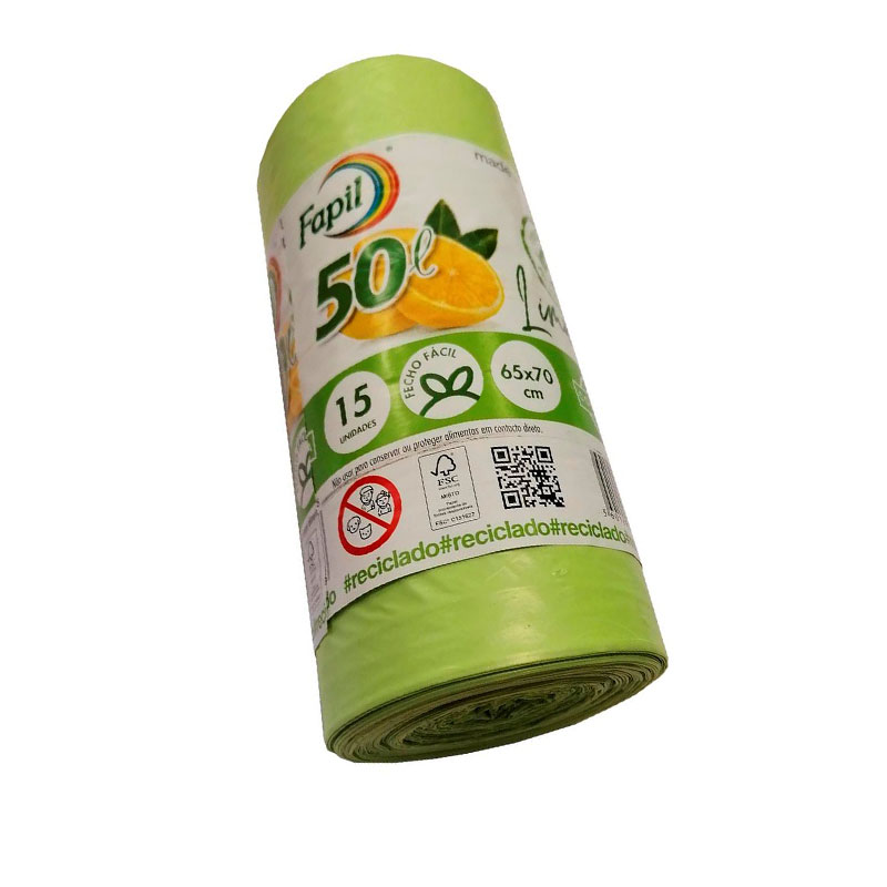 FAPIL - Saco Lixo Fecho Fácil Perfumado Limão 50L 15UN