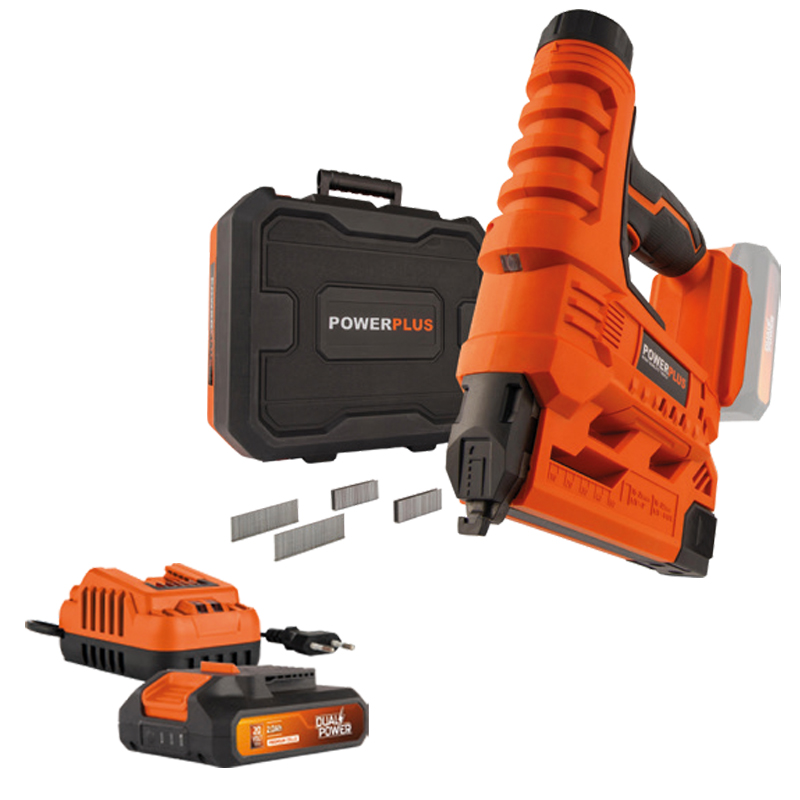POWER PLUS - CONJUNTO AGRAFADOR PREGADOR + CARREGADOR + BATERIA