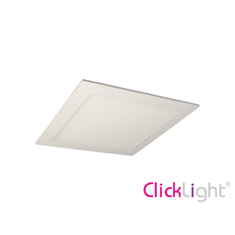 CLICKLIGHT - Downlight Encastre Branco Quadrado 12W 6000K