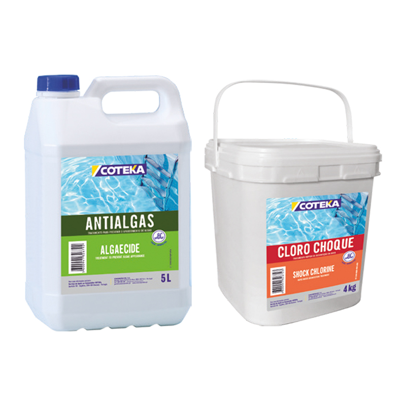 COTEKA - CONJUNTO CLORO CHOQUE GRANULADO 4 KG + ANTIALGAS 5 L