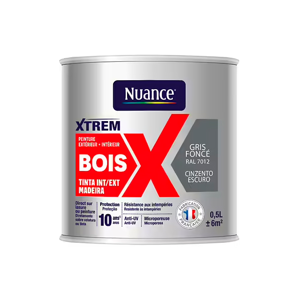 NUANCE - Tinta Madeira Cinzento Escuro Acetinada 0.5L