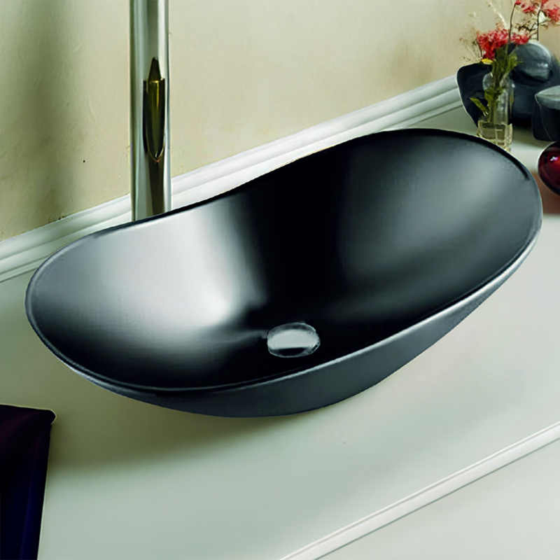 SLINE - Lavatório Dan Preto Mate 620X340X145