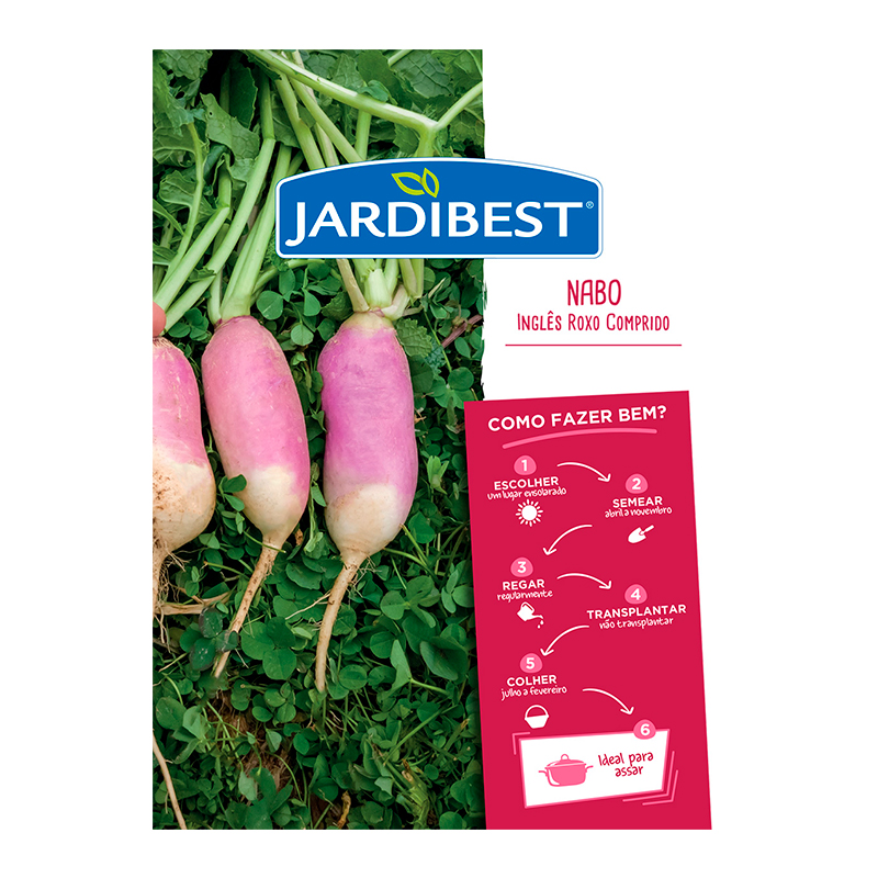 JARDIBEST - Semente Nabo Inglês Roxo Comprido