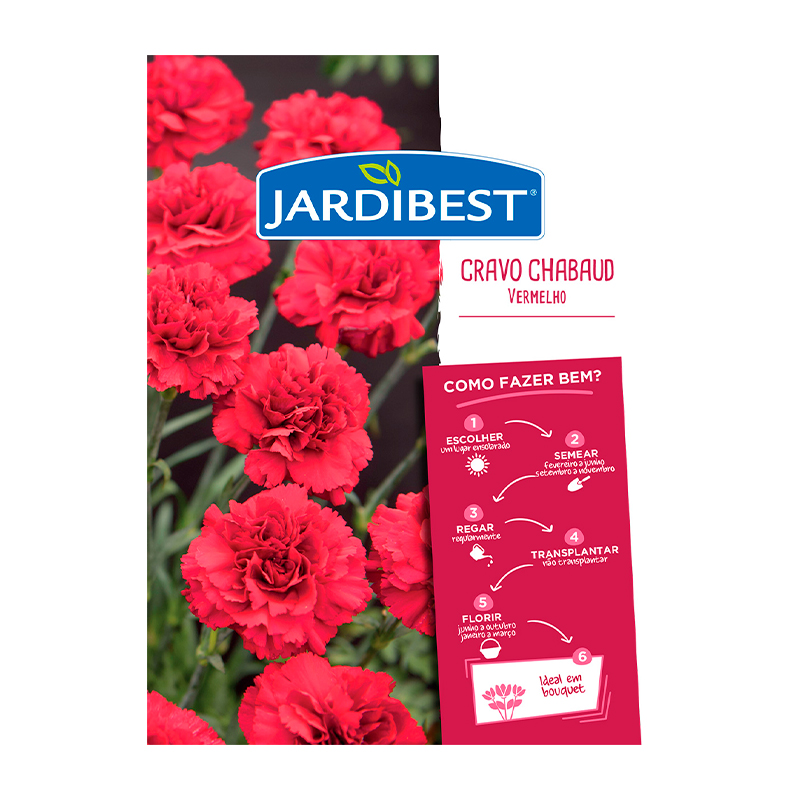 JARDIBEST - Semente Cravo Chabaud Vermelho