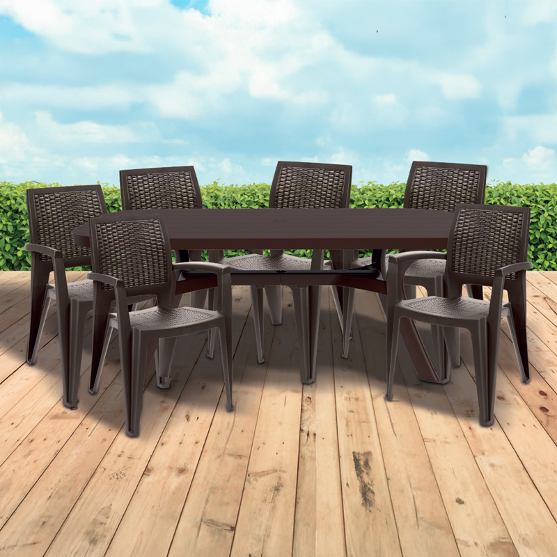 CONJUNTO BOLÍVIA MESA + 6 CADEIRAS CARIBE