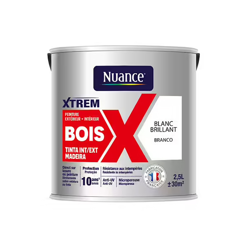 NUANCE - Tinta Madeira Branco Brilho Acetinada 2.5L