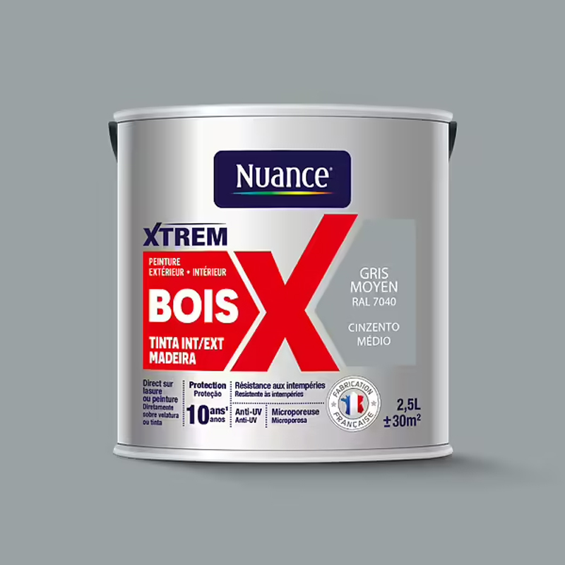 NUANCE - Tinta Madeira Cinzento Médio Acetinada 2.5L