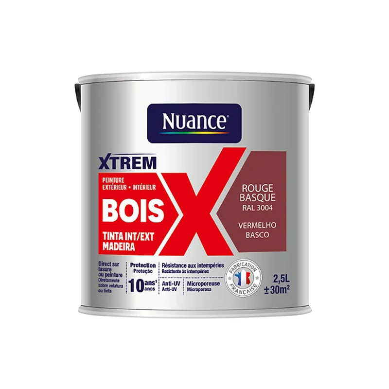 NUANCE - Tinta Madeira Vermelho Basco Acetinada 2.5