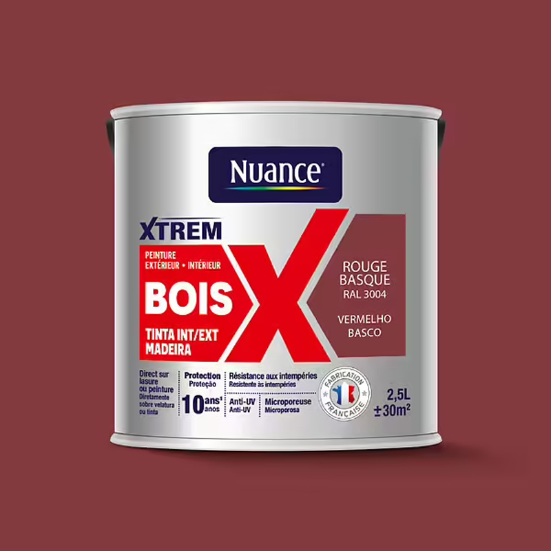 NUANCE - Tinta Madeira Vermelho Basco Acetinada 2.5