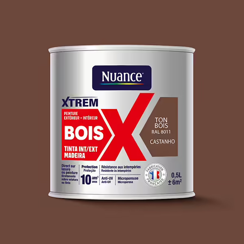 NUANCE - Tinta Madeira Castanho Acetinada 0.5L
