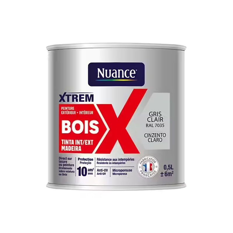 NUANCE - Tinta Madeira Cinzento Claro Acetinada 0.5