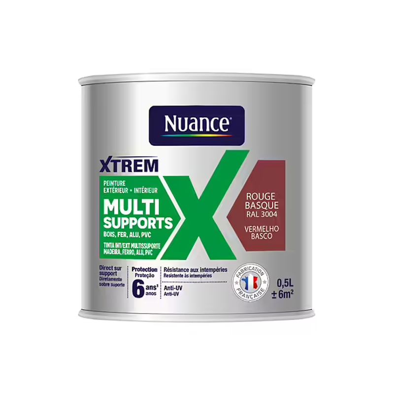NUANCE - Tinta Multissuperfícies Vermelho Basco Acetinada 0.5L