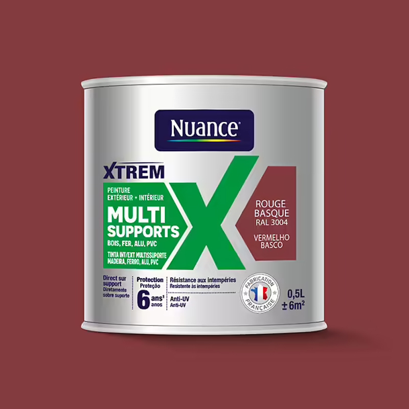 NUANCE - Tinta Multissuperfícies Vermelho Basco Acetinada 0.5L