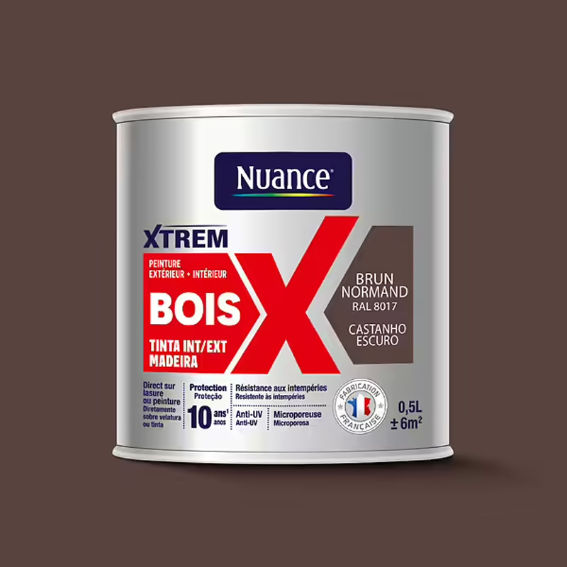 NUANCE - Tinta Madeira Castanho Escuro Acetinada 0.5L