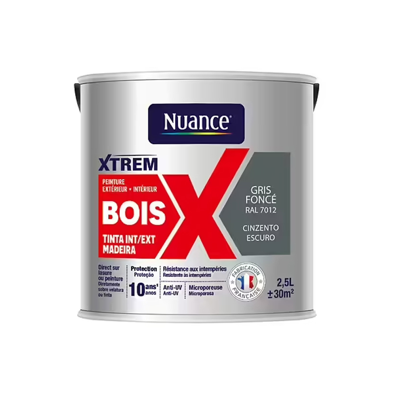 NUANCE - Tinta Madeira Cinzento Escuro Acetinada 2.5L