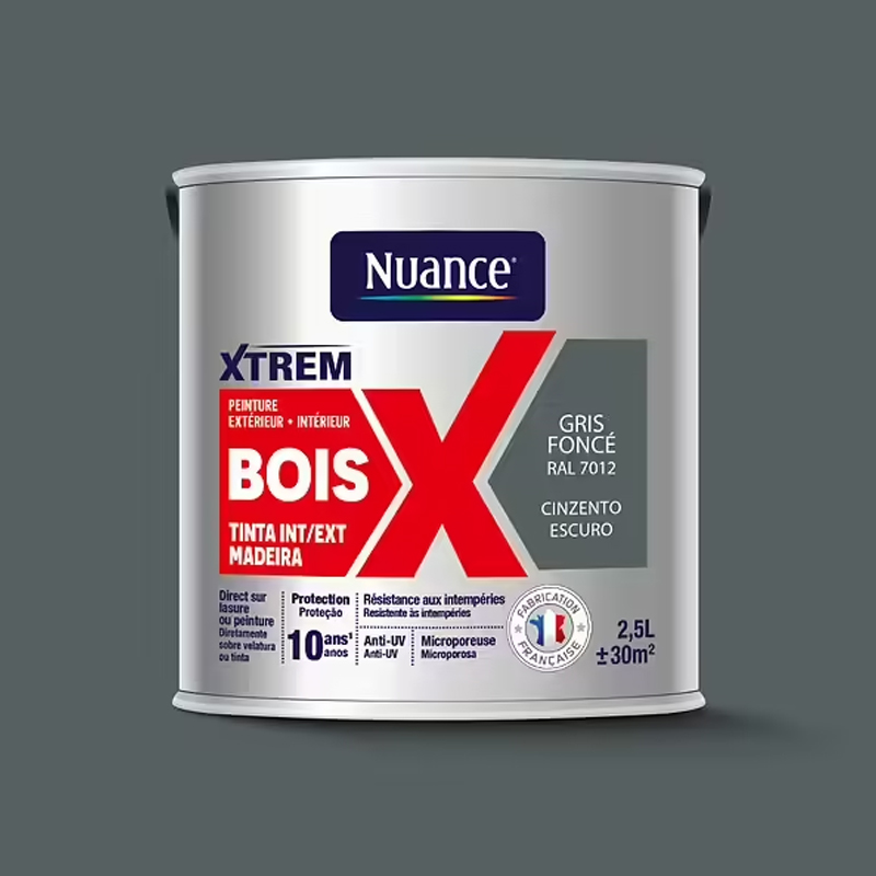 NUANCE - Tinta Madeira Cinzento Escuro Acetinada 2.5L
