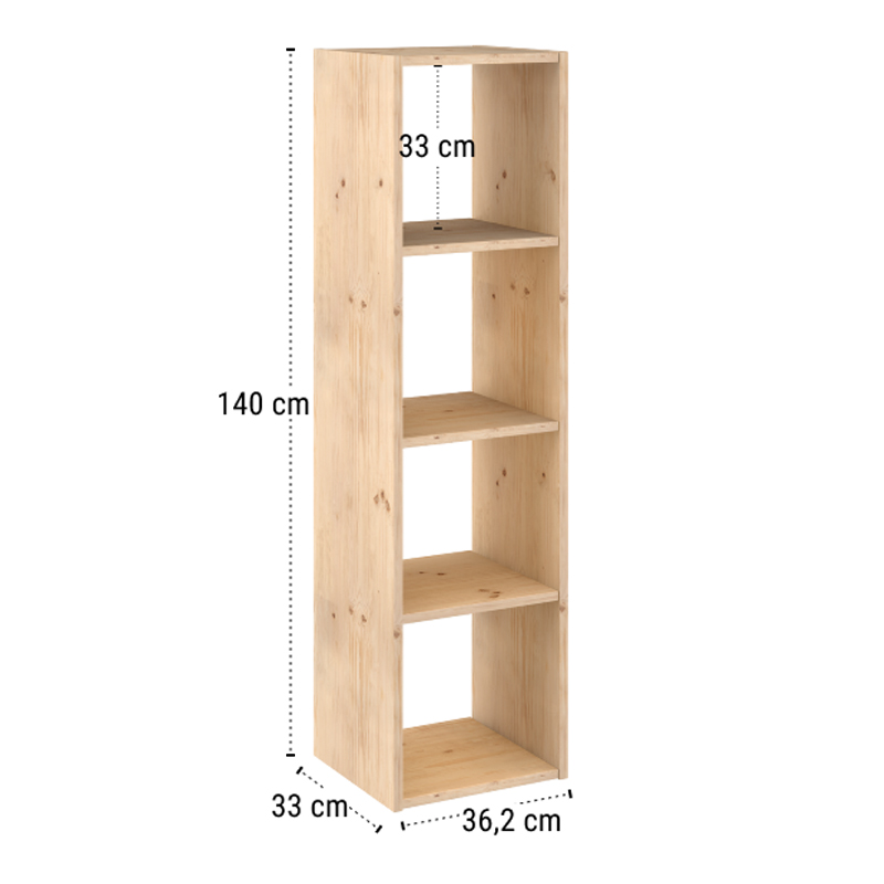 ESTANTEANTE 4CUBOS DINAM.140X36X33