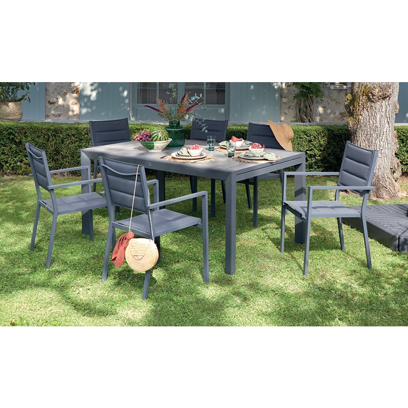 CONJUNTO MESA EXTENSÍVEL + 6 CADEIRAS