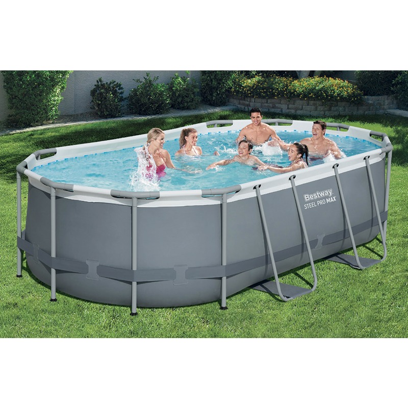 BESTWAY - Piscina Tubular Oval Power Steel 488X305X107cm