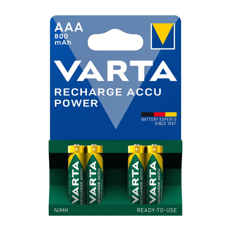 VARTA - Pilha REC Power AAA 800 mAh 4UN