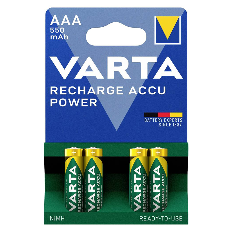 VARTA - Pilha REC Power AAA 550 mAh 4UN