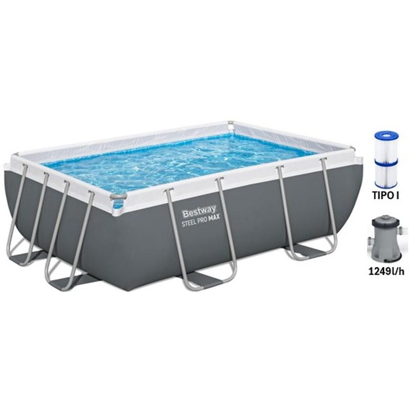 BESTWAY - PISCINA TUBULAR RETANGULAR 282X196X84 CM