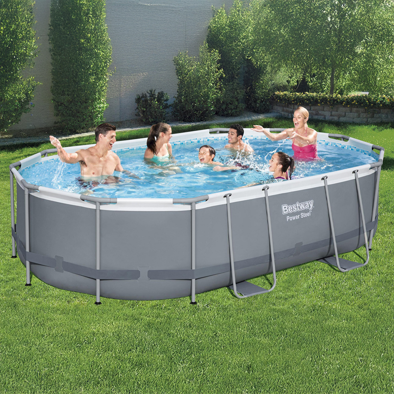 BESTWAY - Piscina Tubular Oval Power Steel 488X305X107cm