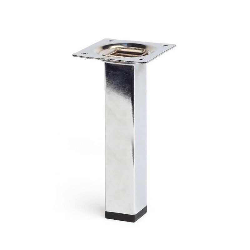 REI - Pé Aço Quadrado 150 25X25 Cromado Brilhante