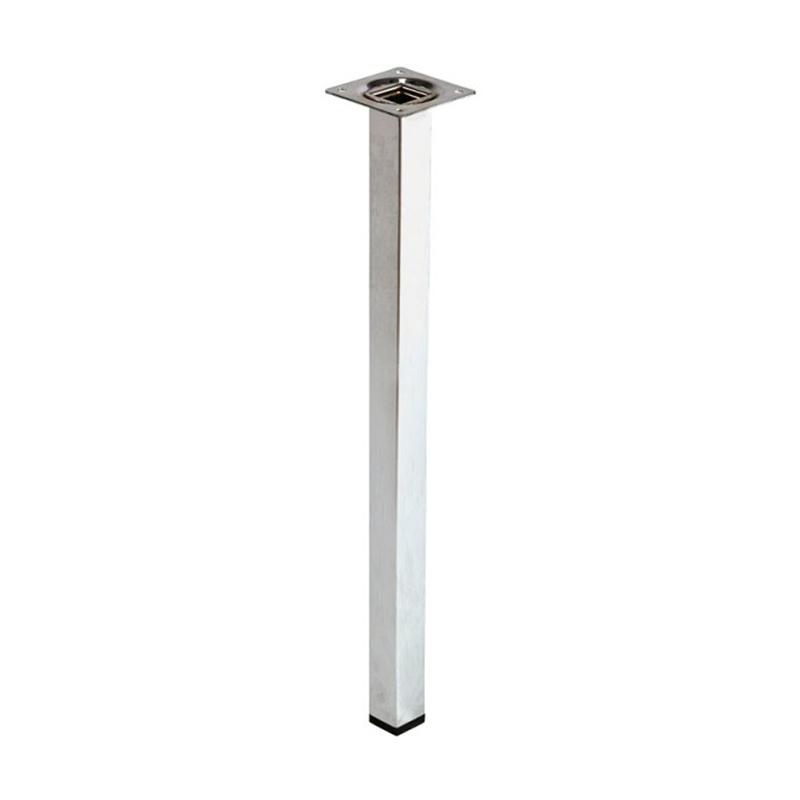 REI - Pé Aço Quadrado 400 25X25 Cromado Brilhante
