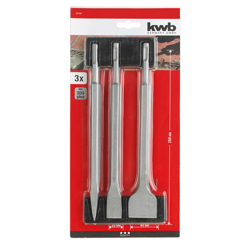 KWB - SET DE CINZELES SDS. 3 PEÇAS