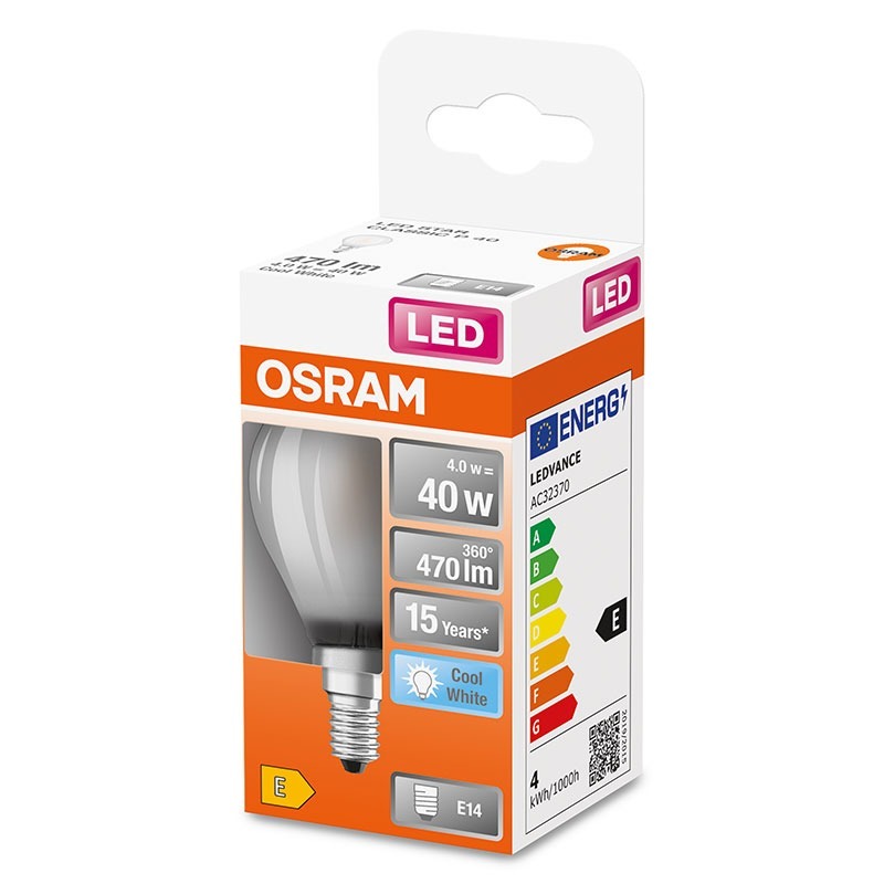OSRAM - Luz Led Esf 4W 840 E14 470L
