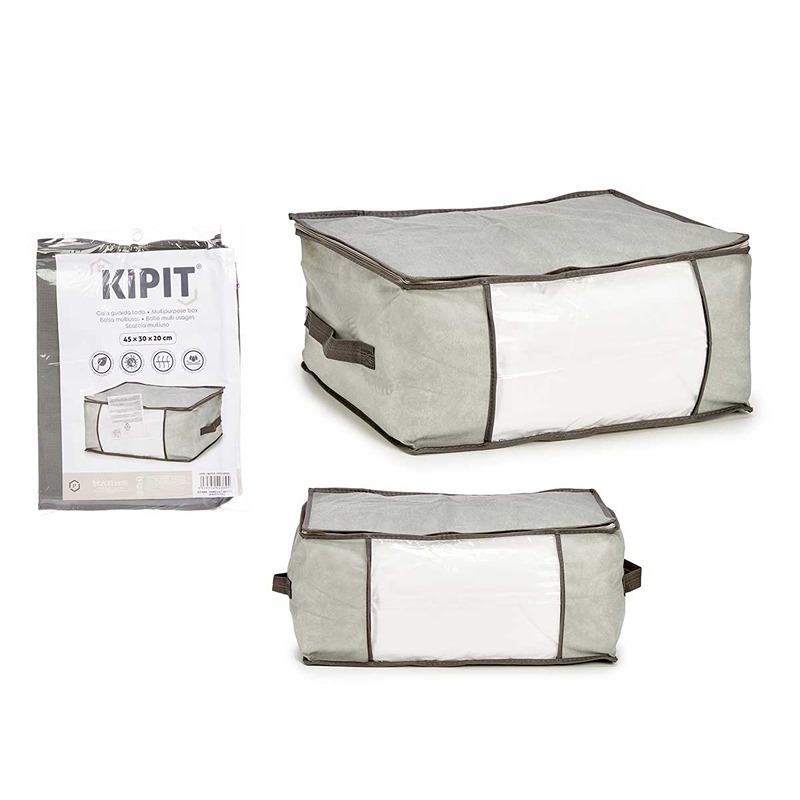 KIPIT - Caixa Guarda Roupa Cinza 45X30X20Cm
