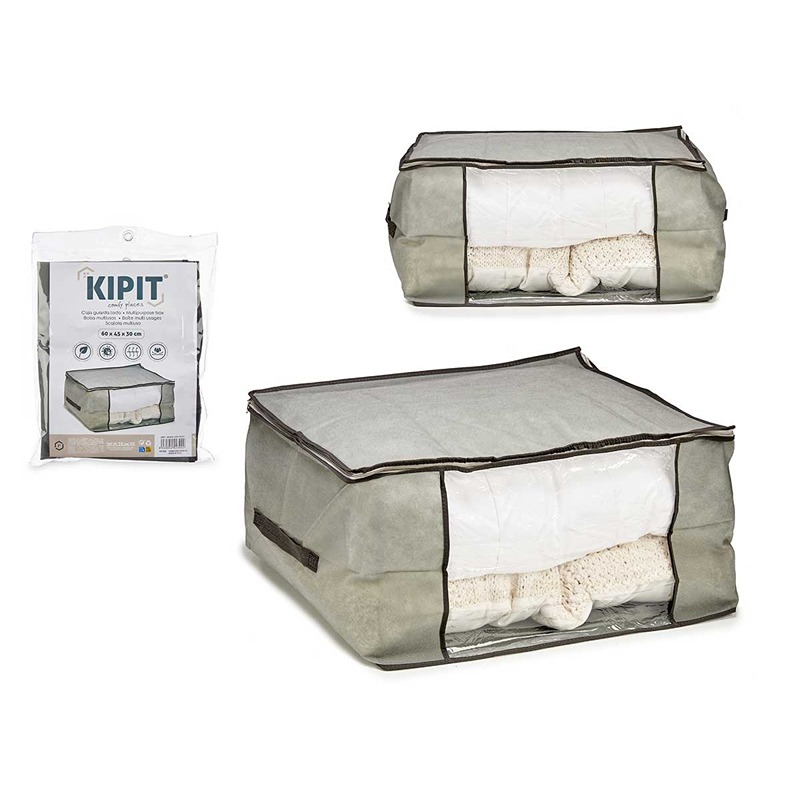 KIPIT - Caixa Guarda Roupa Cinza 60X45X30Cm