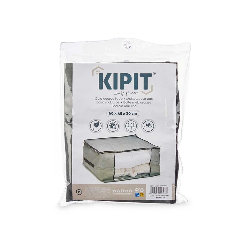 KIPIT - Caixa Guarda Roupa Cinza 60X45X30Cm